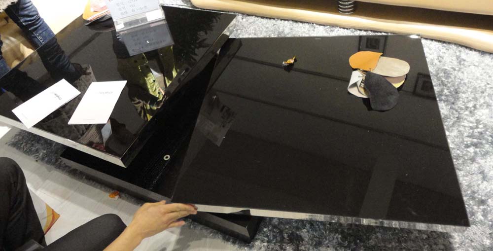 Turn tea table tempered glass