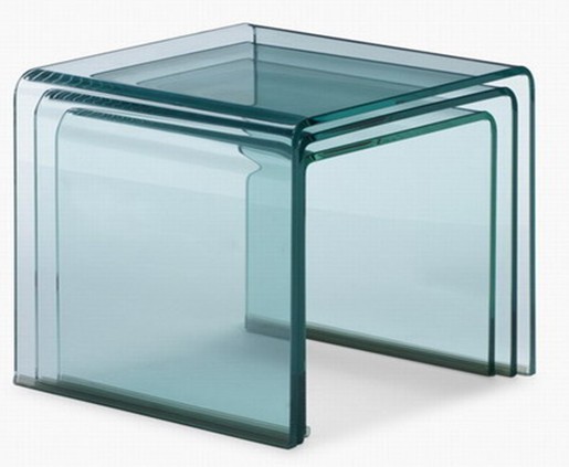 Nest of tempered galss table
