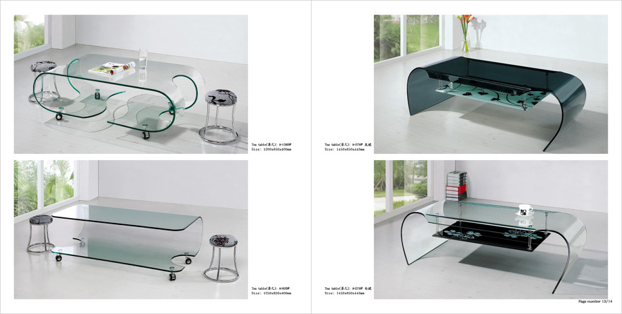 curved gass coffee table