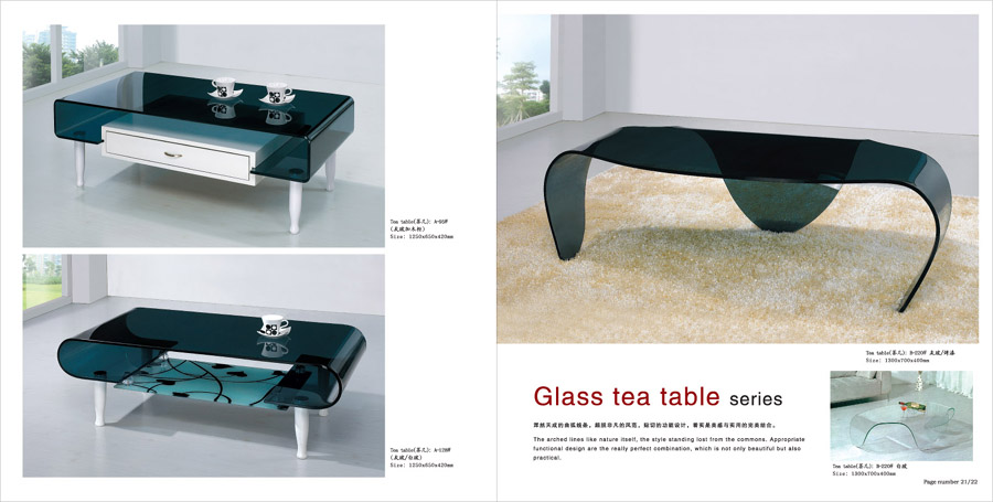 curved gass coffee table