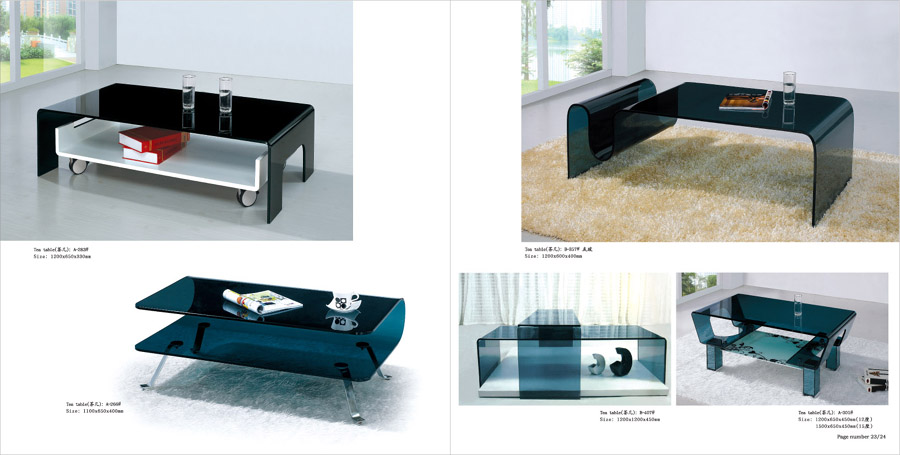 curved gass coffee table